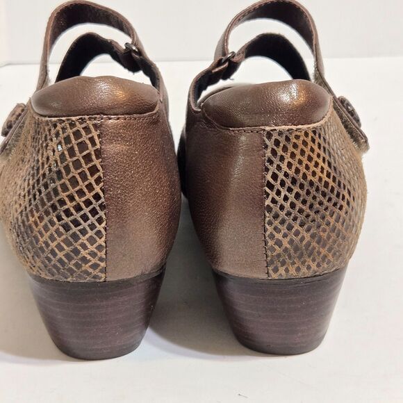 Aravon Portia Brown Leather Mary Jane Shoes Low Heel Size 9.5B Comfort Low Heel - Picture 4 of 8